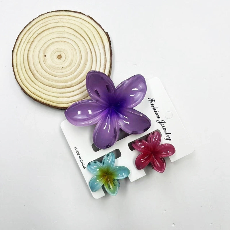 Vacation Modern Style Women’s Flower Resin Hair Claws