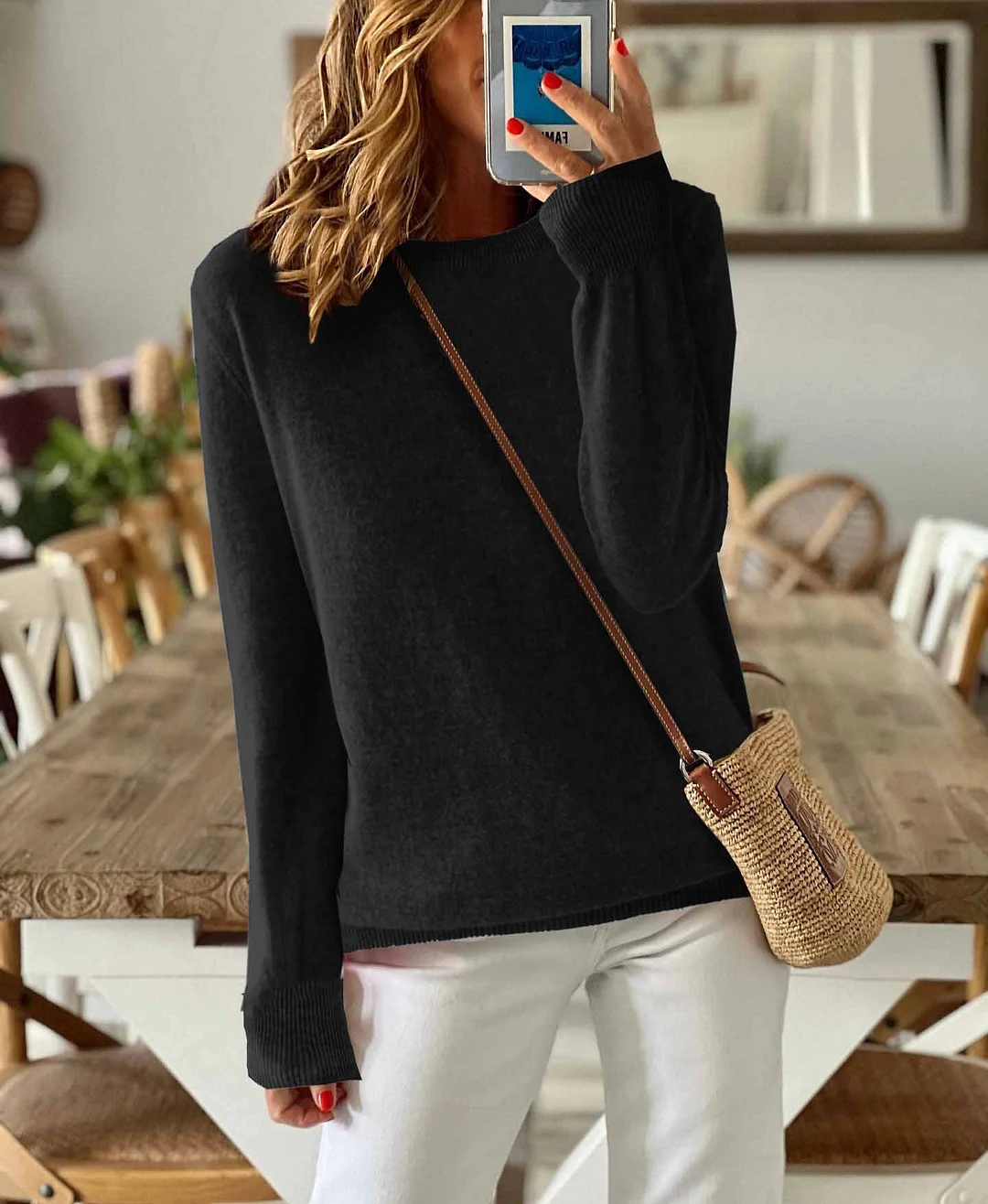 Athvotar Athvotar Sheintemu Autumn And Winter Long Sleeve Simple Solid Color Sweater New