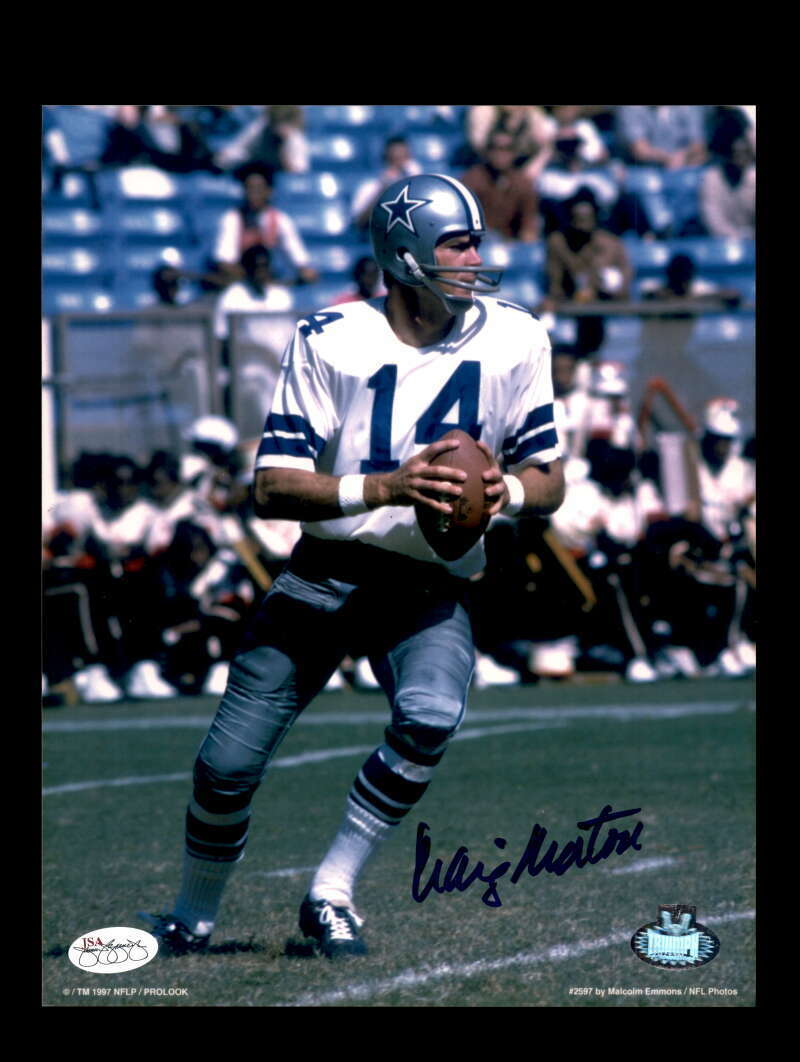 Criag Morton JSA SOP Signed Dallas Cowboys 8x10 Autograph Photo Poster painting