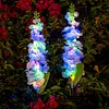 4Pcs Outdoor Solar Garden Lights Waterproof Led Violet Flower Shape Stake Light Reusable Violet Gardening Stake Lighting for Courtyard Landscape Lawn Light