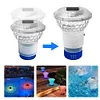 Solar Powered Pool Chlorine Floater with Colorful Lights for Nighttime Ambiance