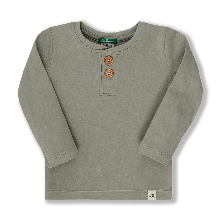 Harbor Gray Long Sleeve Button Tee