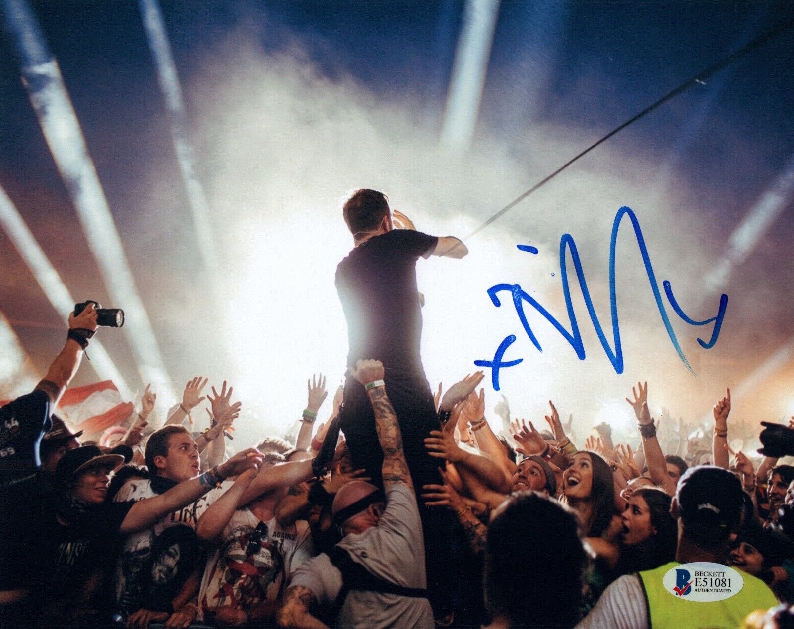 Tim McIlrath Signed Autograph 8x10 Photo Poster painting RISE AGAINST Beckett BAS COA