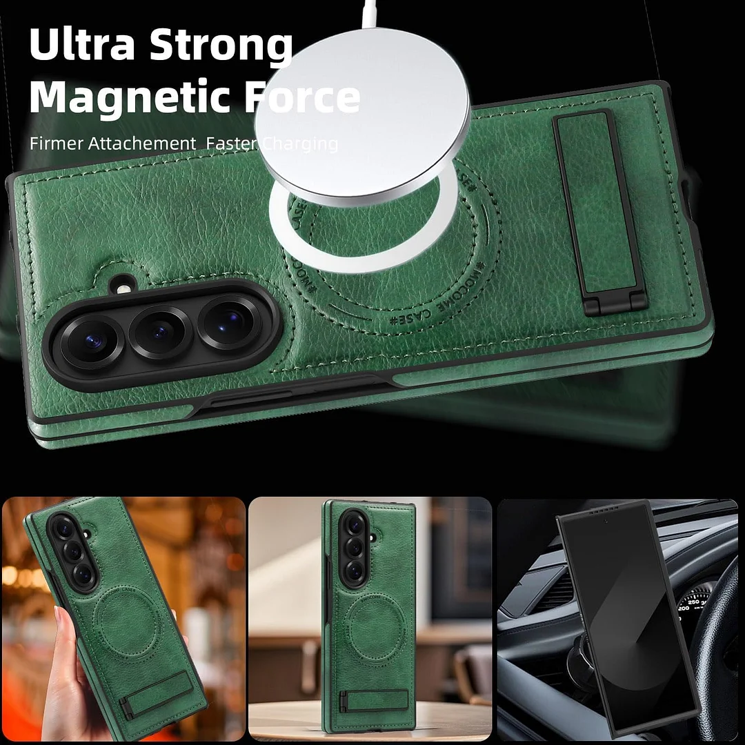Samsung Galaxy Z Fold 6 Leather Case Magnetic Protective Case Holder Phone Case