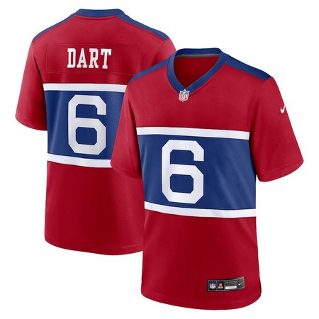 Men's New York Giants #6 Jaxson Dart  Red Alternate Century Red Game Jersey
