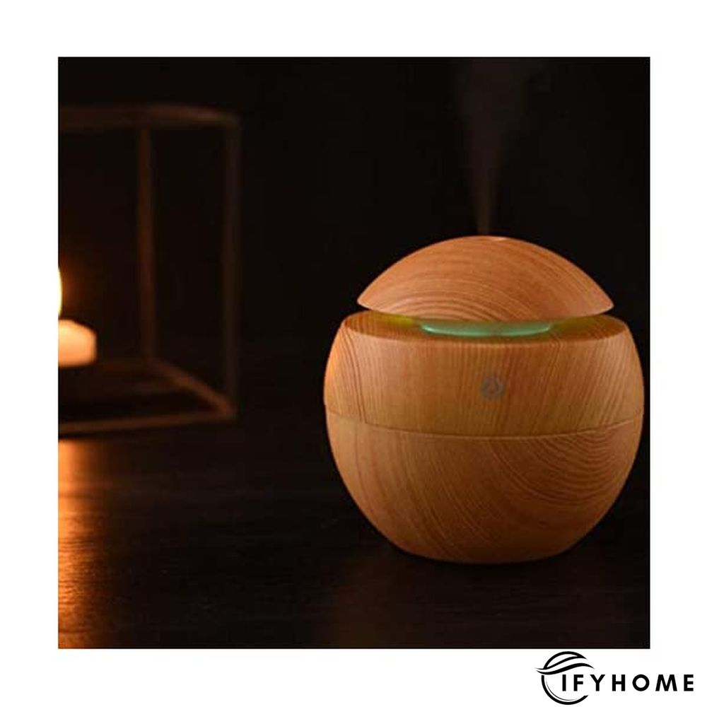 Colorful Wood Grain Air Humidifiers Mini Night Light Home Air Filter | IFYHOME