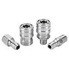 4Pcs High Pressure Washer Adapter Set Stainless Steel 1/4 Quick Plug Connector