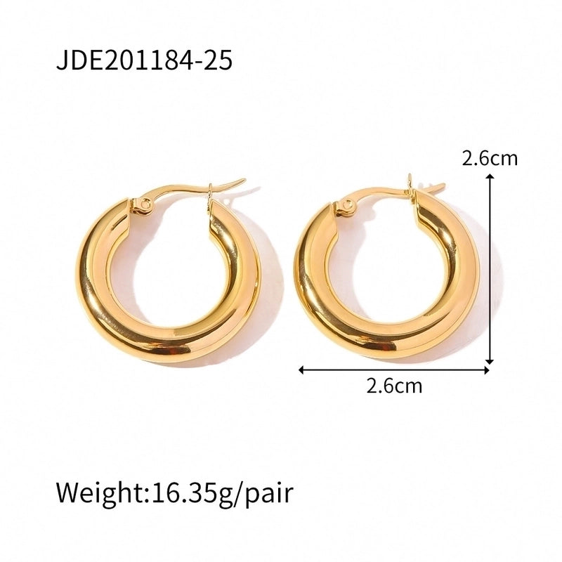 1 Pair Retro Minimalist Geometric Plating 304 Stainless Steel Earrings Ear Studs