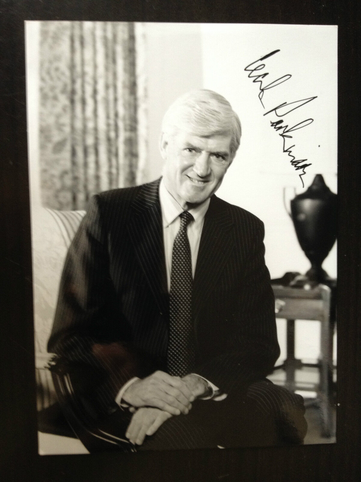 CECIL PARKINSON - LATE GREAT TORY POLITICIAN - EXCELLENT SIGNED Photo Poster paintingGRAPH