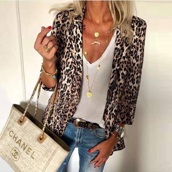 Fashion Printed Long Sleeve Blazer Jacket