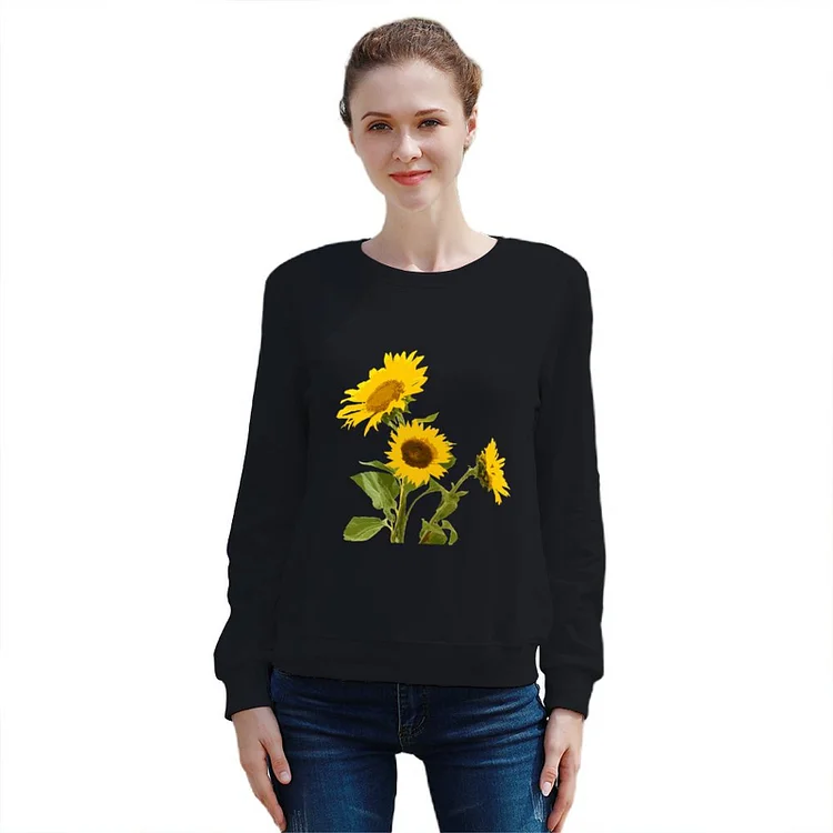 Women's Pullover Sunflower T-shirt Yellow  customized, personalized, gift