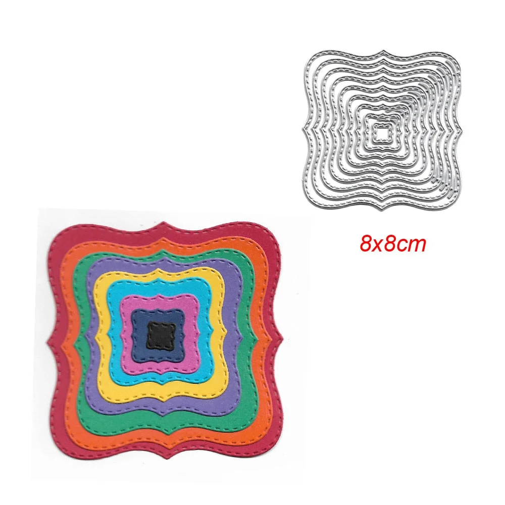 Square Star Heart Rectangle Circle Dies Frame Metal Cutting Die For DIY Scrapbooking Paper Cards Die Cuts Photo Album Making