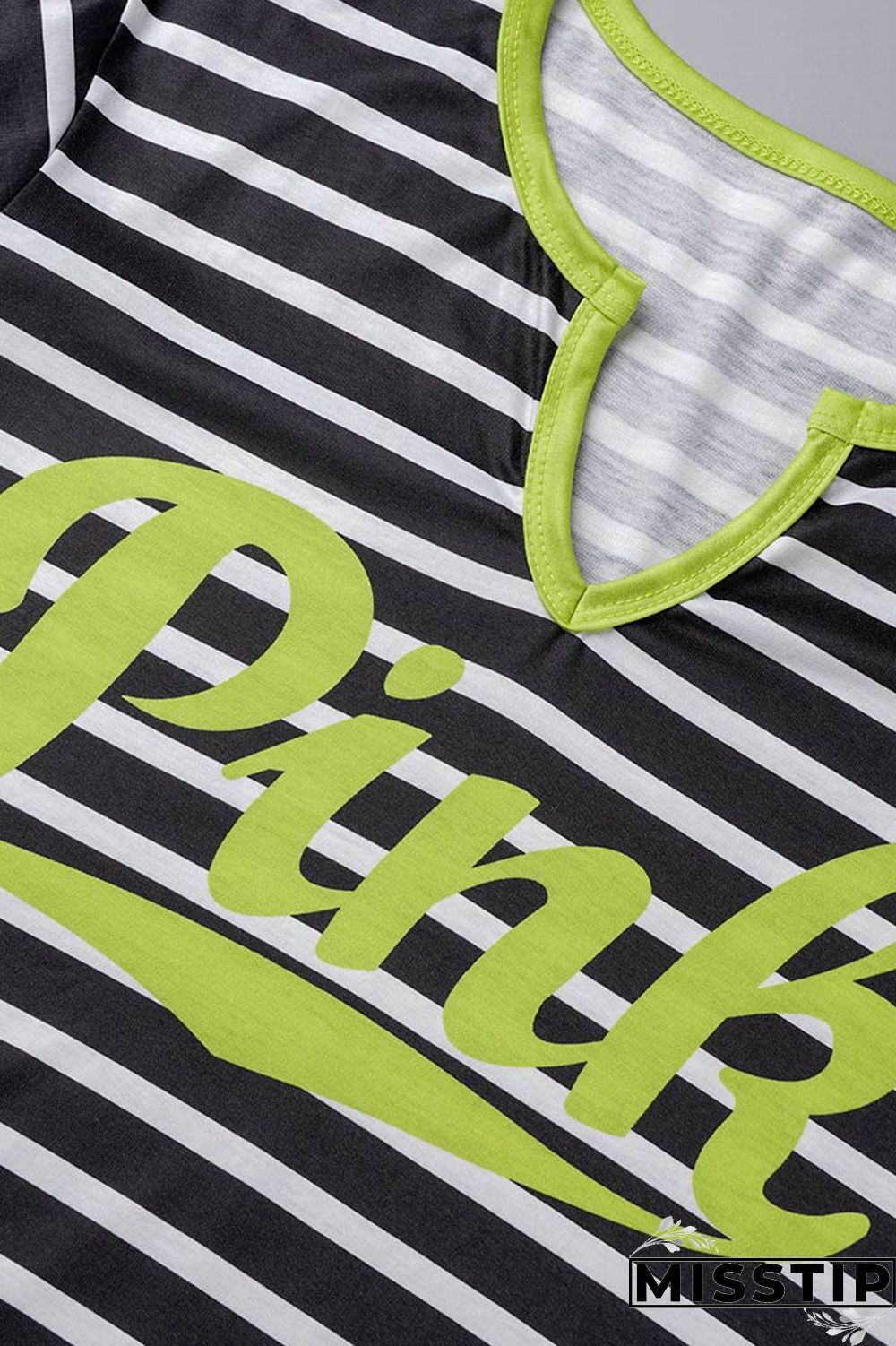 Cyanine Casual Striped Print Patchwork V Neck Straight Plus Size Dresses