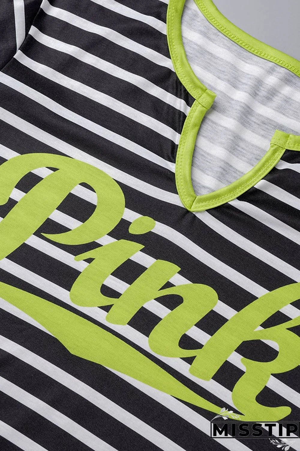 Cyanine Casual Striped Print Patchwork V Neck Straight Plus Size Dresses