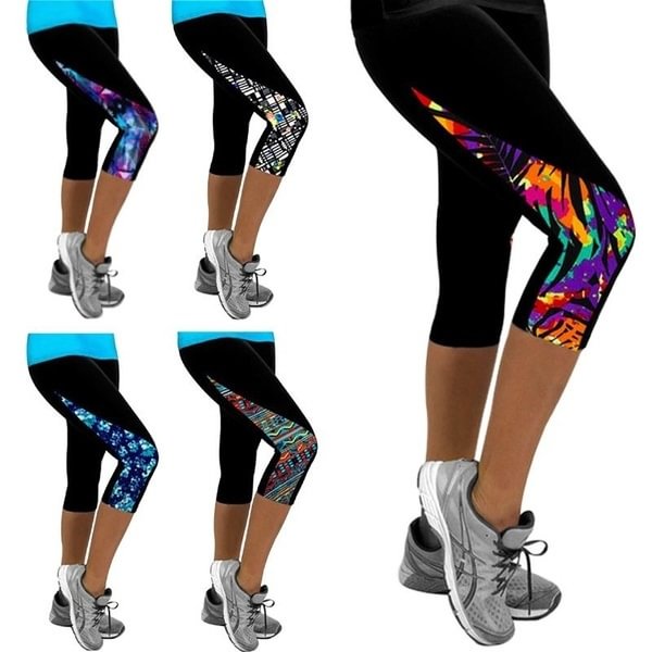 Women's Fashion Triangle Paneled Slimming Capri Leggings For Running/Yoga/Sport/Sleep Gym Pants - Shop Trendy Women's Clothing | LoverChic