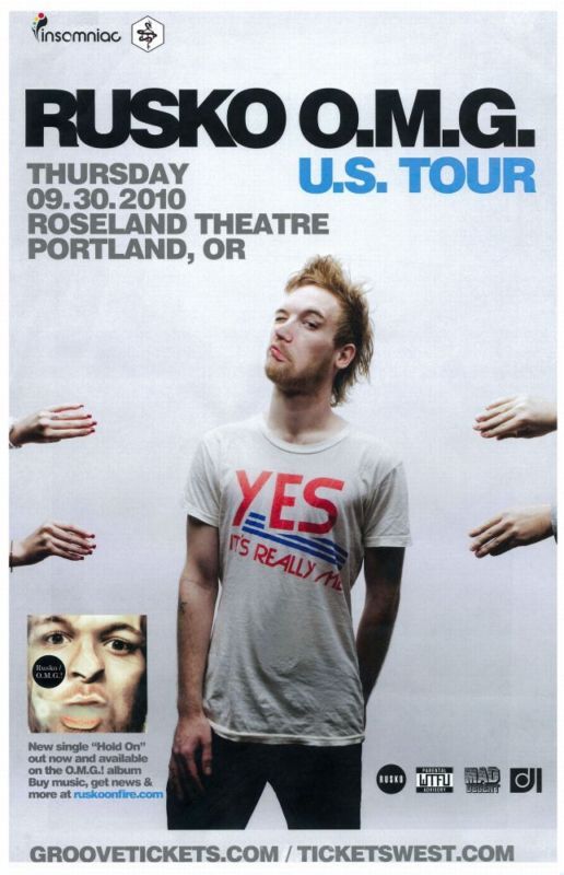 RUSKO 2010 O.M.G. Gig POSTER Portland Oregon Concert