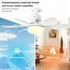 40w/200-2000lm Small Ceiling Fan with Lights with Remote Control Breeze Fan Light Three Color Temperature Options for Living Room Study & Household Use
