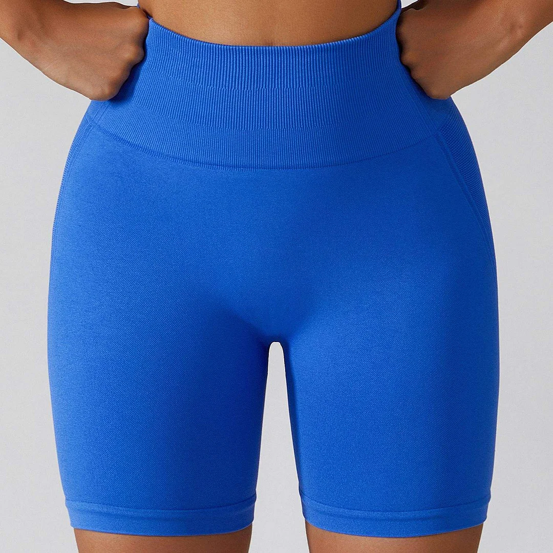 2023 New Wholesale Ladies Fitness Workout Shorts Seamless High Waisted Yoga Biker Shorts Women