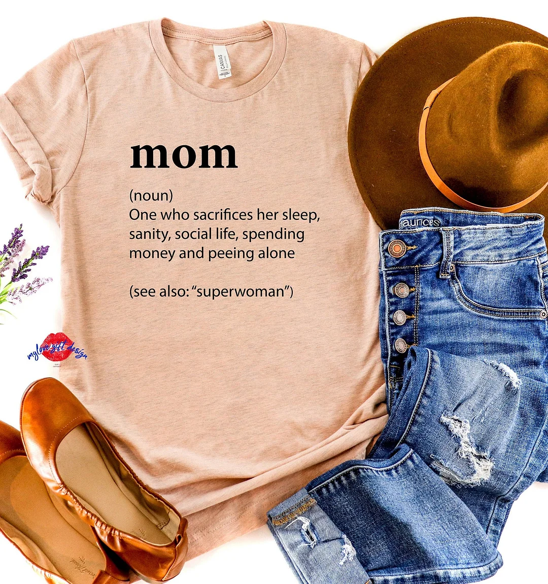 Mom Definition Tshirt Mother Meaning Shirt Tee Gift Family Mothers Day For Mother'S Top