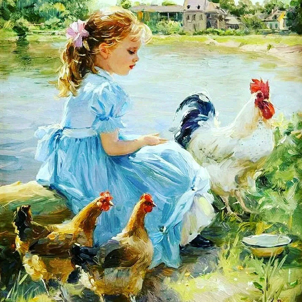 

Girl Sitting by River - Square Drill Diamond Painting - 40*40CM, 501 Original