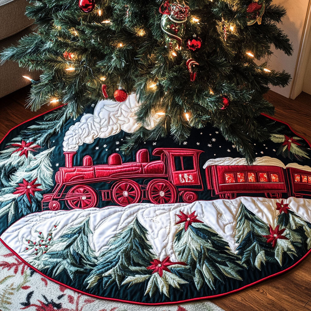 Glimmering Essence Quilted Christmas Tree Skirt NCU0PT2698