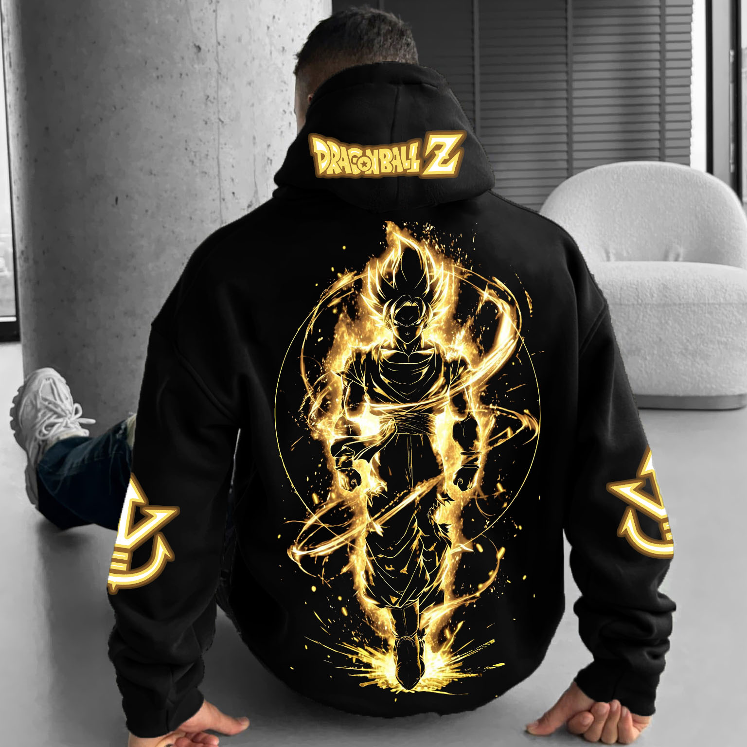 Unisex Anime Logo Print Casual Oversized Hoodie