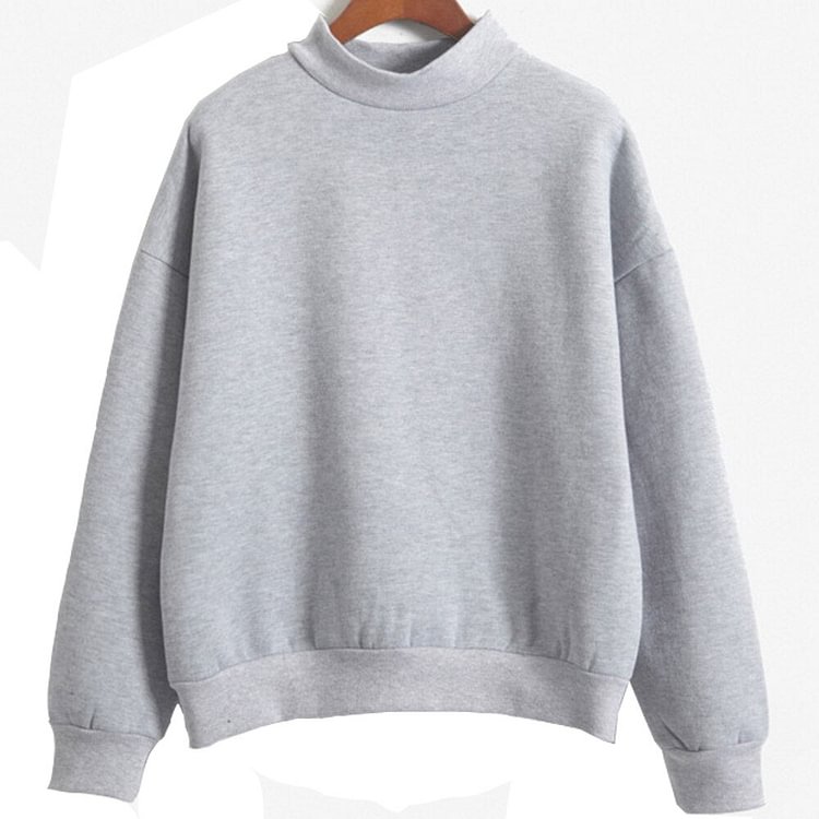 Women 10 Colors Hoodie Casual Turtleneck Sweatshirts Pullover Jacket Outwear Tops Loose Fleece Thick Knitted Sweatshirt S-Xxl - Shop Trendy Women's Clothing | LoverChic