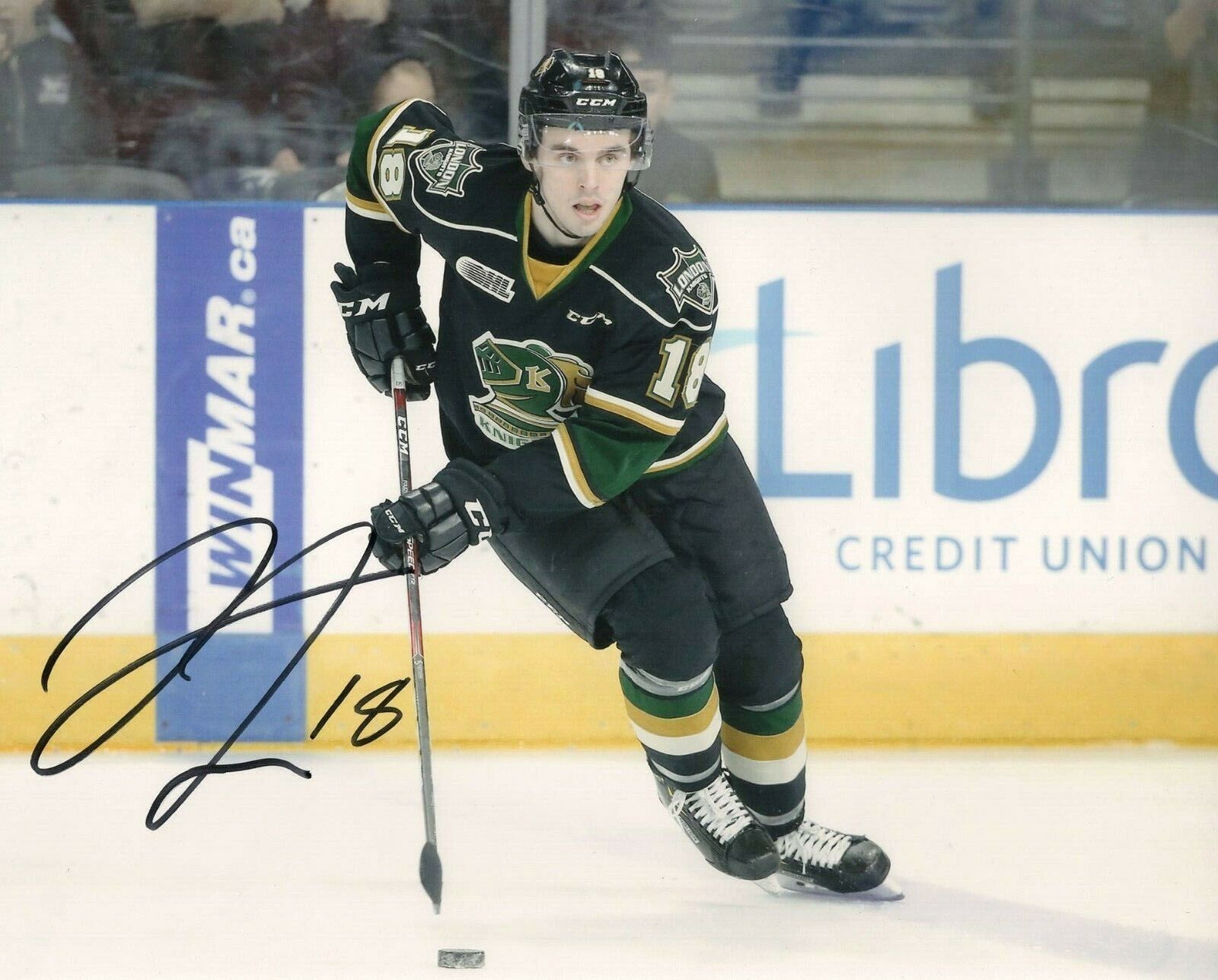 London Knights Liam Foudy Signed Autographed 8x10 Photo Poster painting COA #1