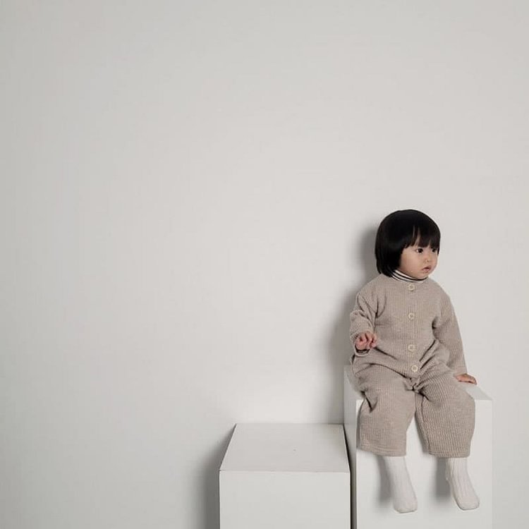 Baby Knitted Crew Neck Simple Romper