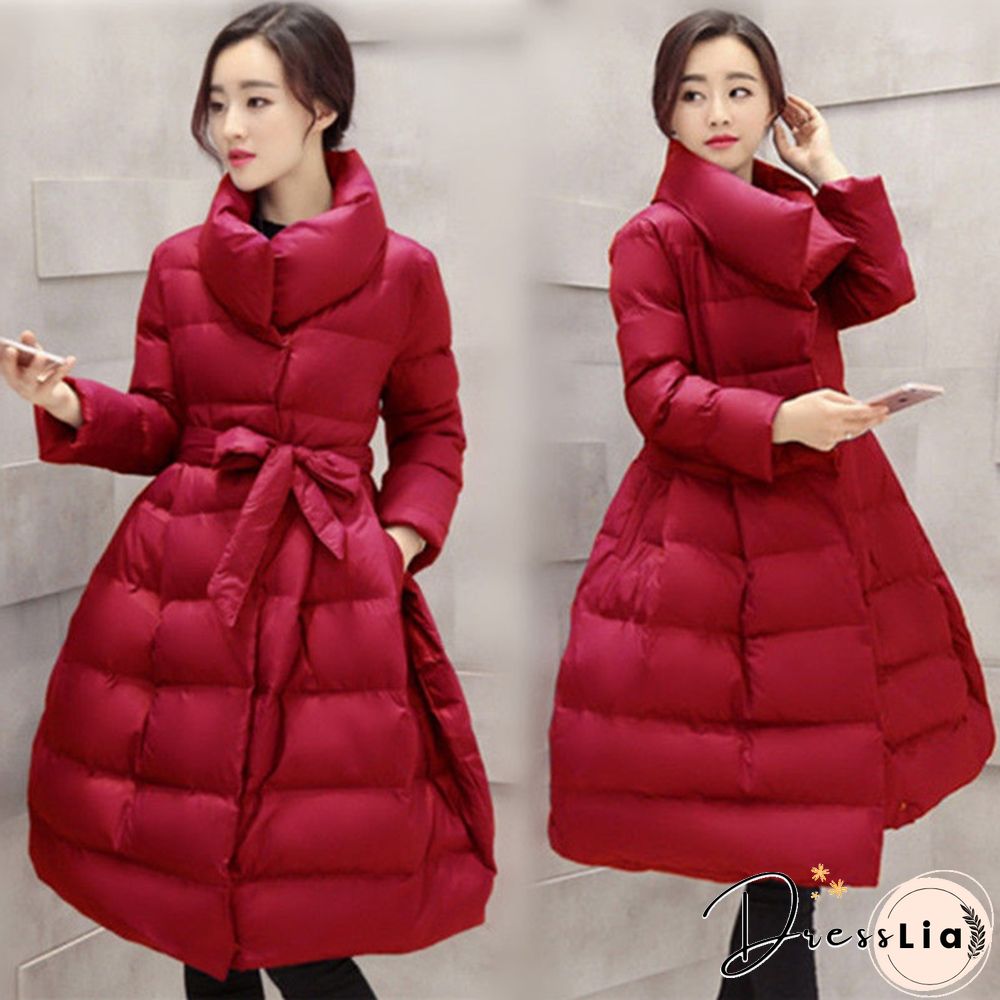 New Women Winter Down Jackets Warm Long Slim Coat And Jacket Female Big Swing Women Snow Outwear