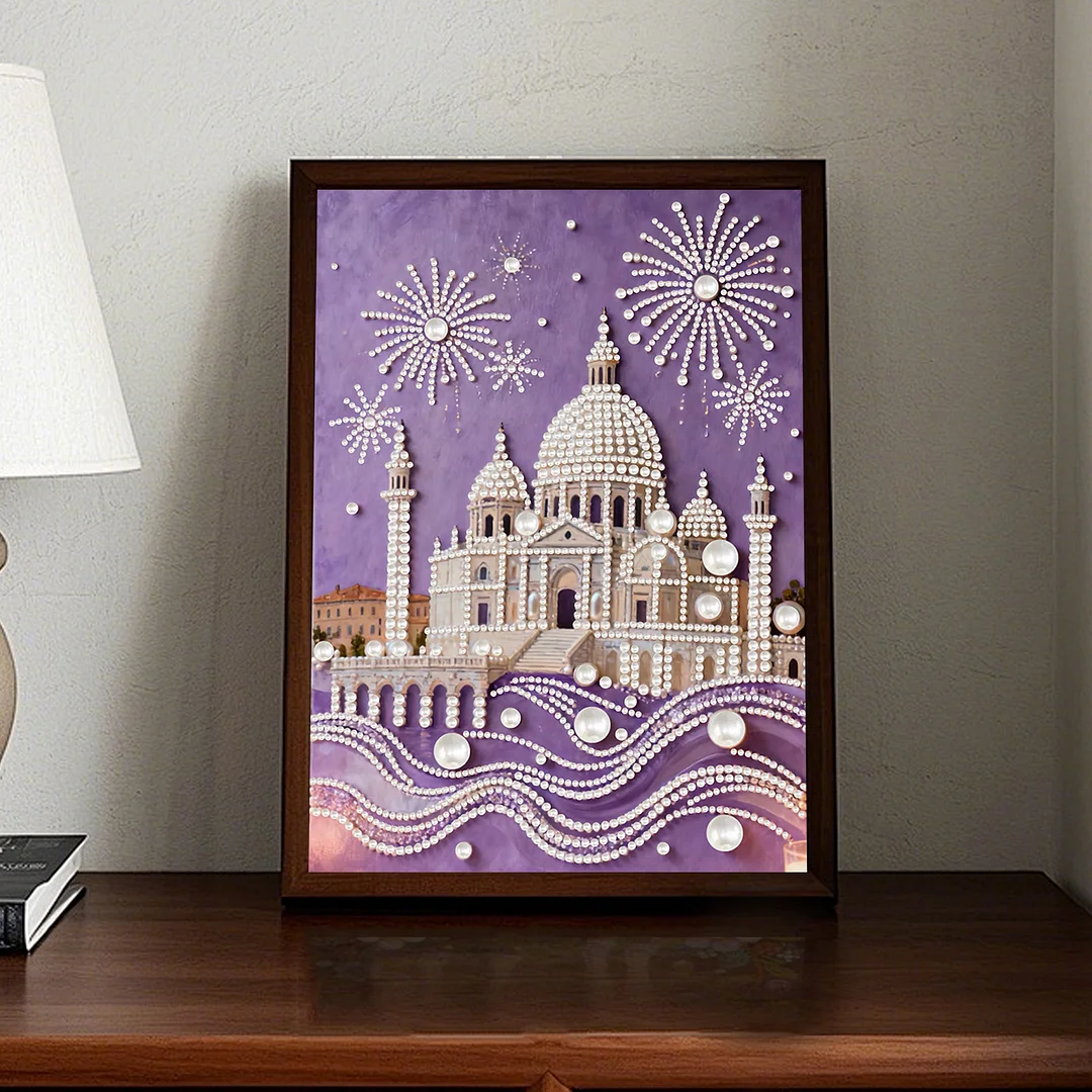 Building DIY Pearl Painting Art Kits Pearl Gem Paintings Picture Arts Craft 30x40cm for Adults Beginners Home Wall Decor No Frame