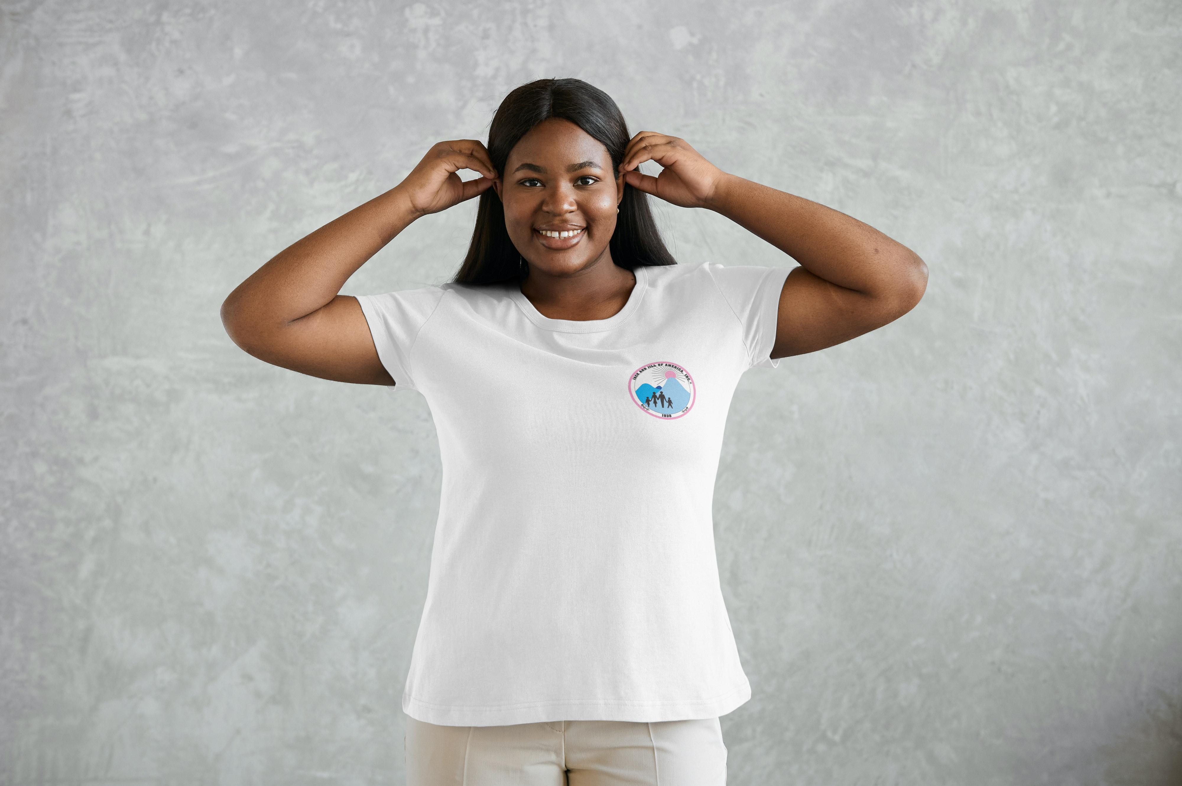 Simple printed round neck T-shirt