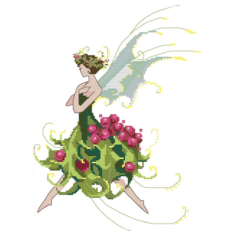 

Holly Fairy - 14CT Stamped Cross Stitch - 29*36cm, 501 Original