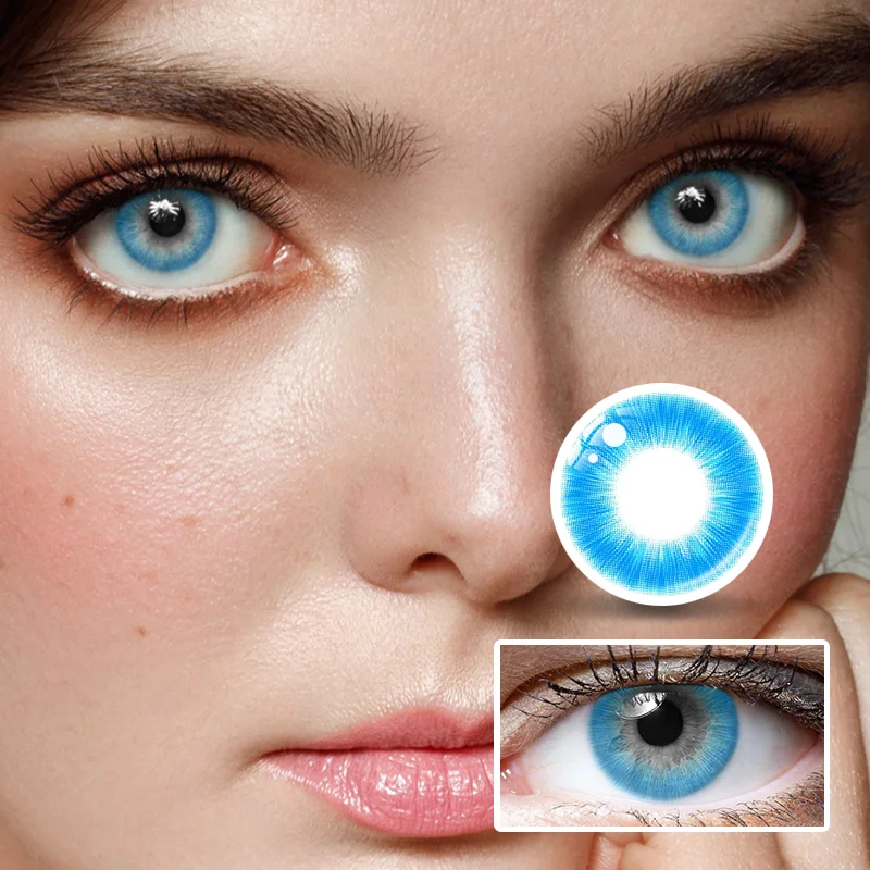 NEBULALENS Boundless Fire Eye Blue Colored Contact Lenses NEBULALENS