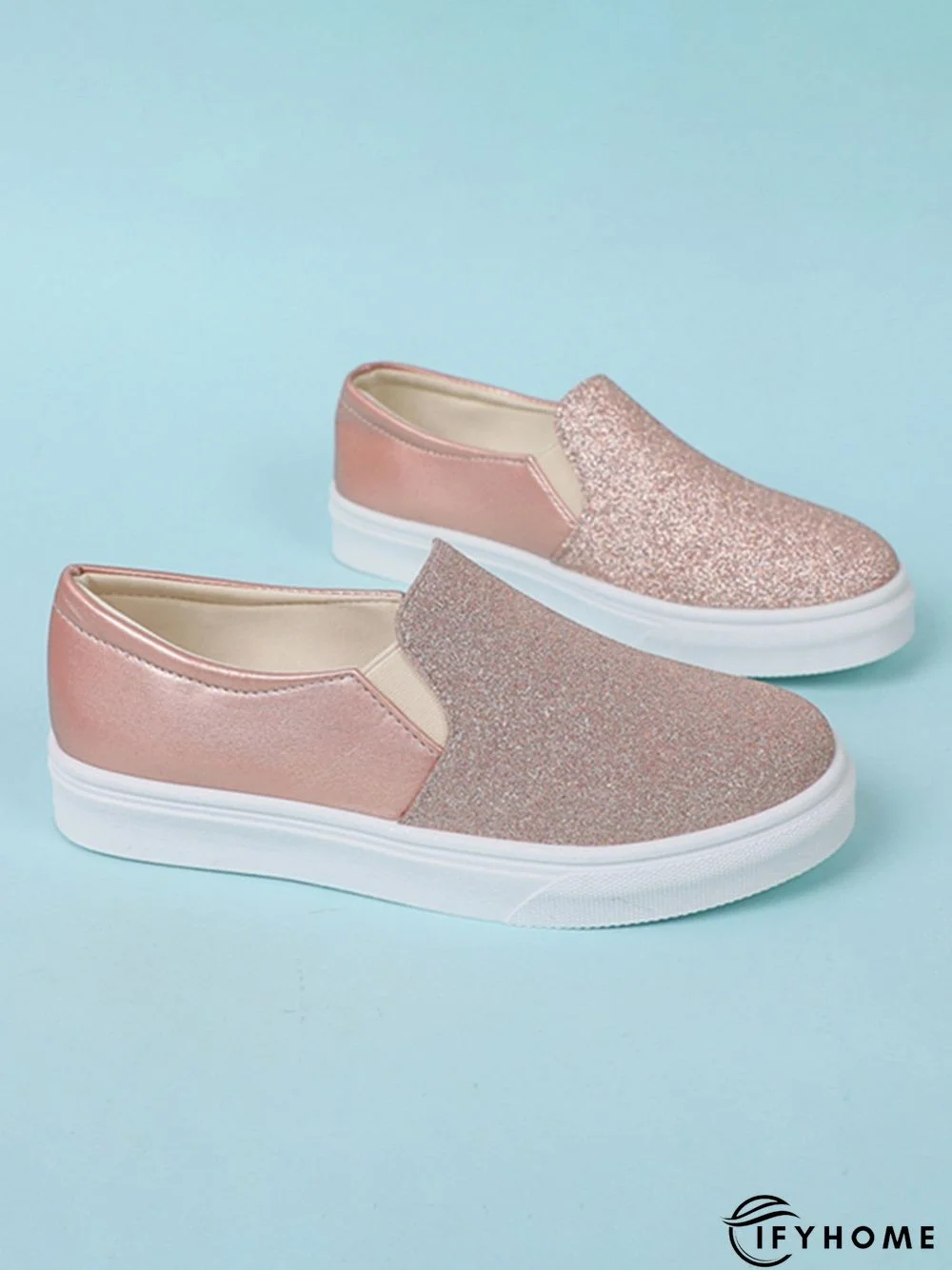Glitter Split Joint Slip On Casual Shoes | IFYHOME