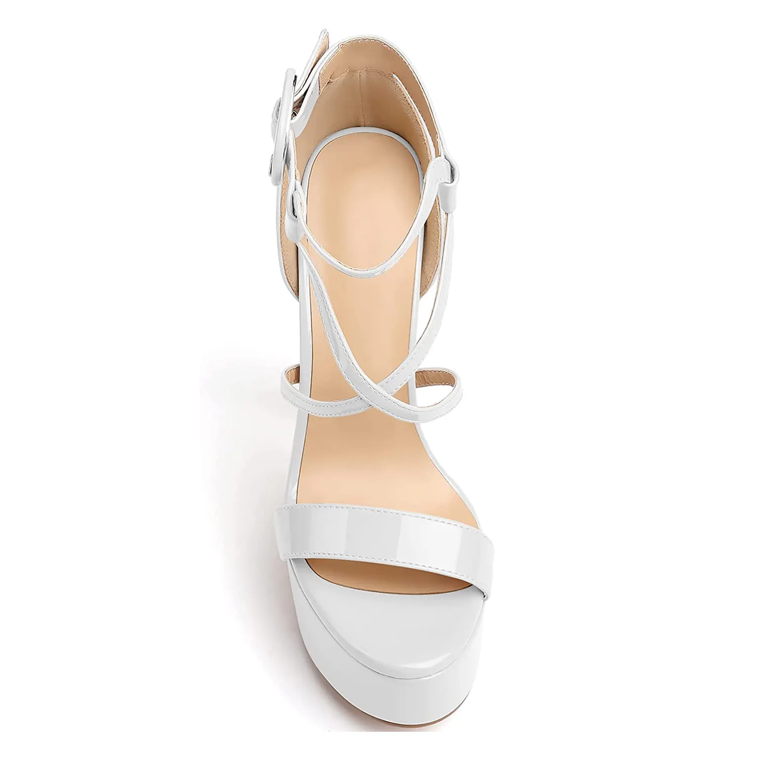 150mm Women's Platform Stiletto Open Toe Ankle Strap Crisscross Sandals-vocosishoes