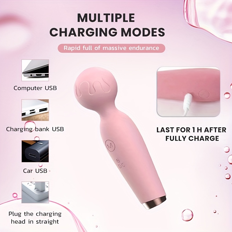 10 Modes AV Stick Vibrator, Waterproof USB Rechargeable Wand Massager