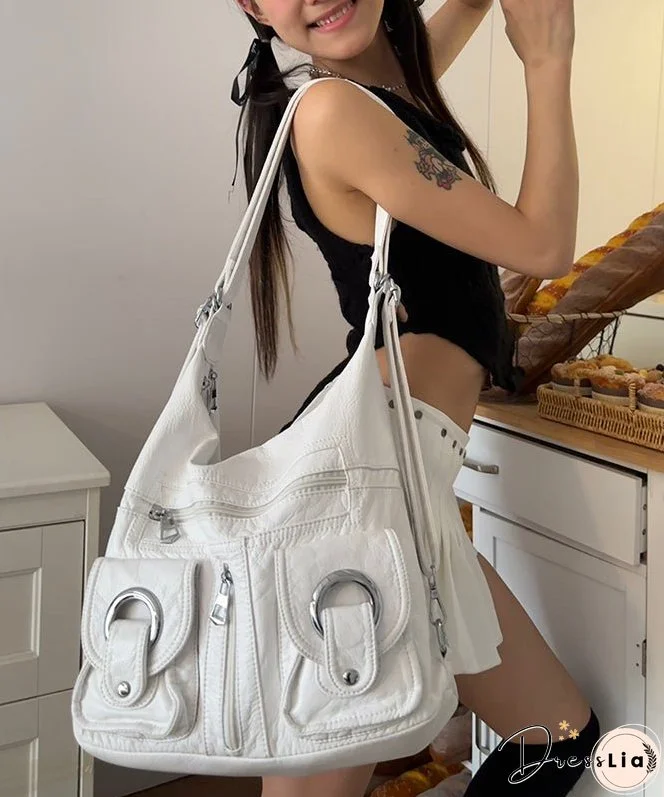 Novelty White High Capacity Design Crossbody Shoulder Bag