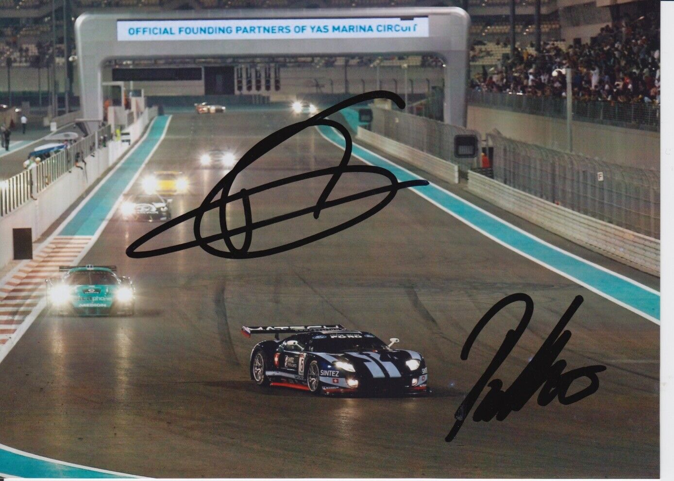 Thomas Mutsch and Romain Grosjean Hand Signed 7x5 Photo Poster painting - FIA GT Championship 7.