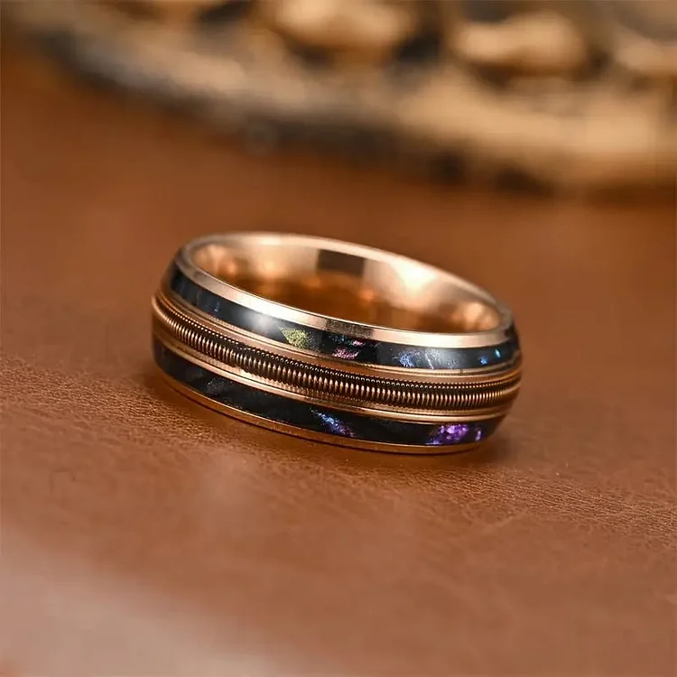 Olivenorma Spring Color Shell Rose Gold Stainless Steel Ring