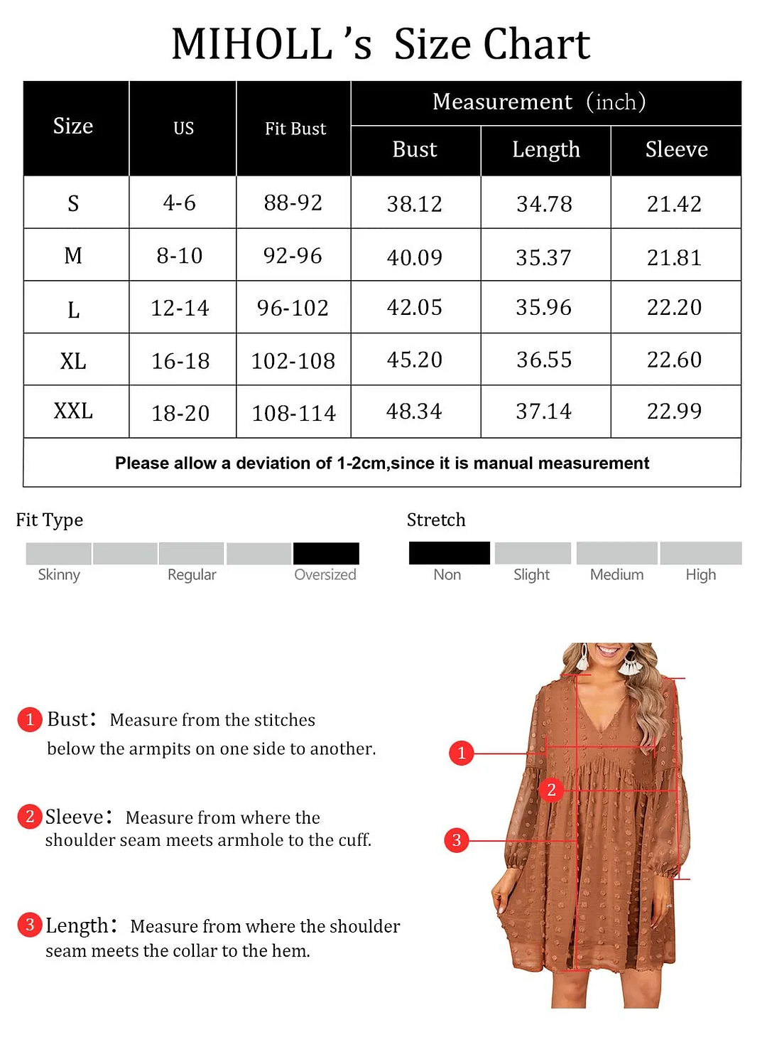 MIHOLL Women's V Neck Short Sleeve Ruffle Loose Summer Flowy Mini Dress