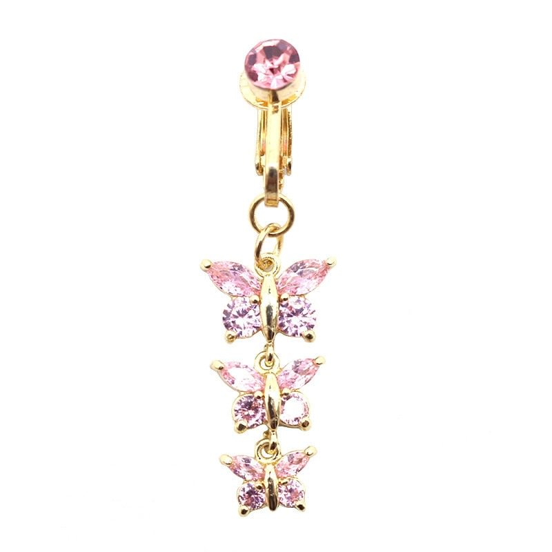 🔥THE 2ND 75% OFF WHEN CHECK OUT🔥Butterfly Belly Button Ring for both  Fake and Real Belly Pierce