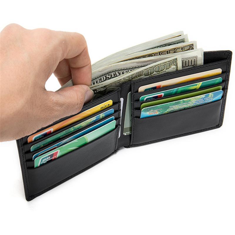 Soft RFID Blocking Lightweight Cash Card Holder Business Leather Wallets