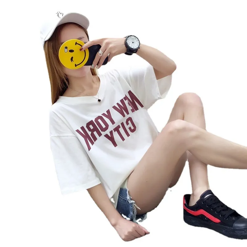 Brownm Brownm Top Female 2024 Summer Korean Version Loose Ins Hong Kong Wind White Short-Sleeved Big T-Shirt Web Celebrity Half Sleeve Student