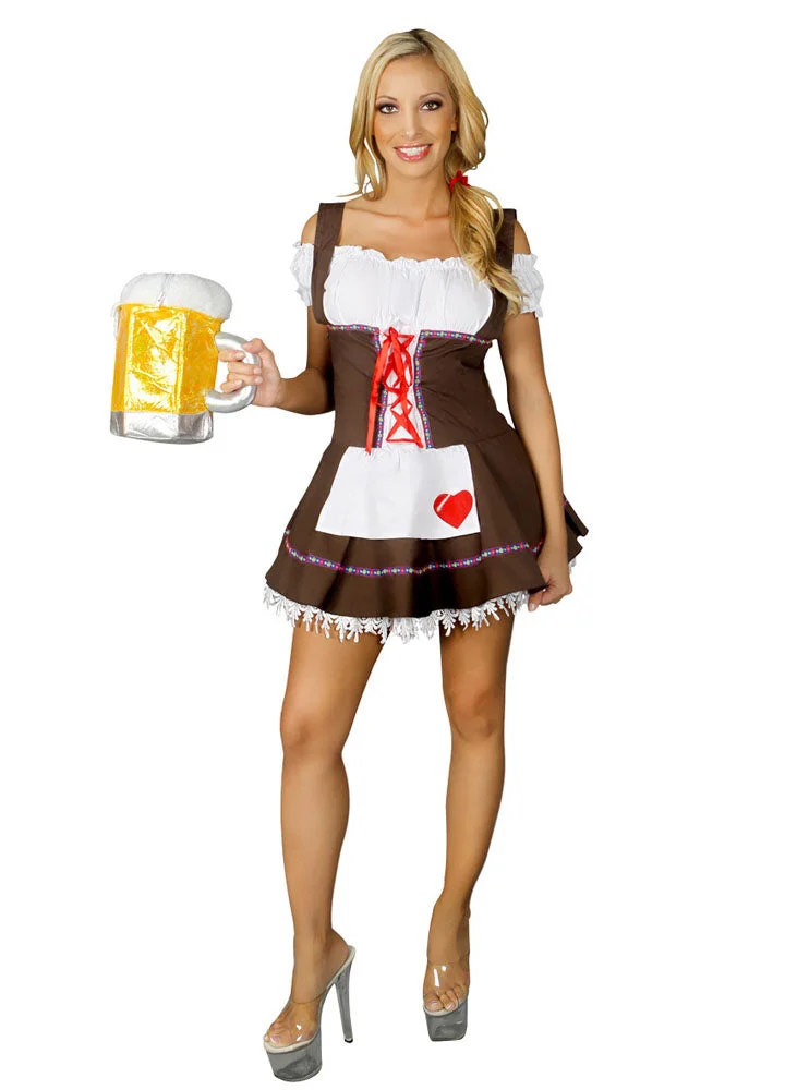 Brown Halloween Bar Maid Costume-elleschic