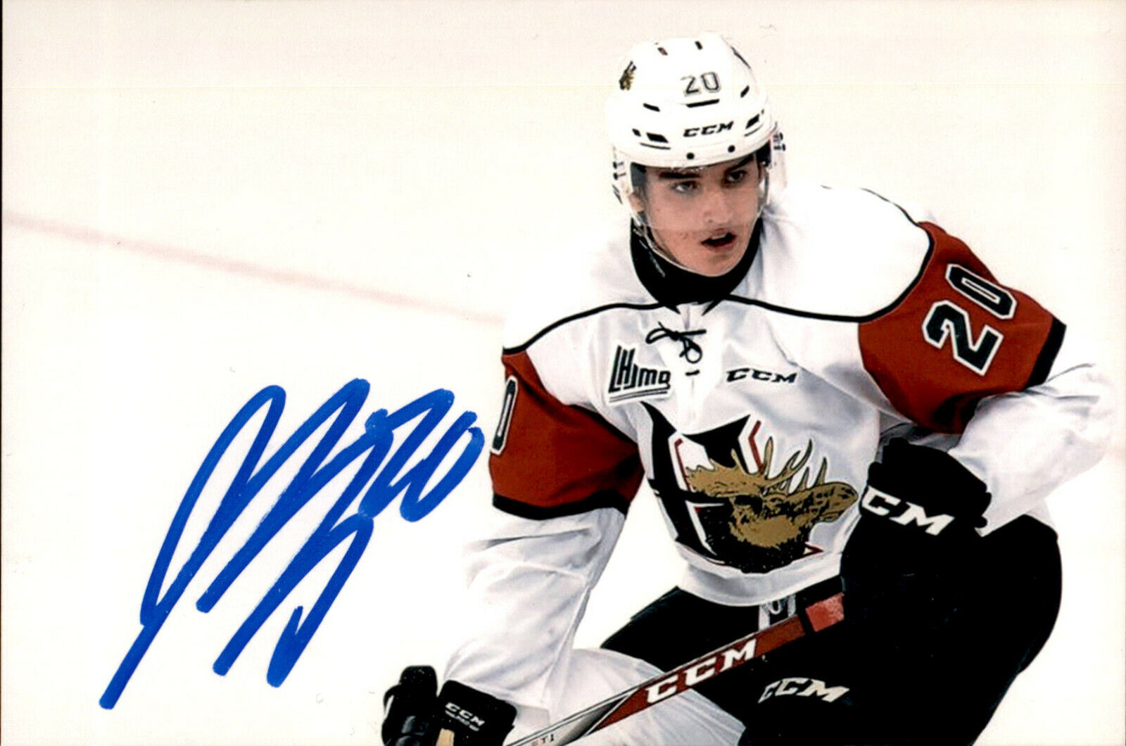 Justin Barron SIGNED auto 4x6 Photo Poster painting HALIFAX MOOSEHEADS / COLORADO AVALANCHE