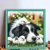 Border Collie And Chicks-11CT Stamped Cross Stitch 40*40cm/15.75*15.75in tapestrymarket