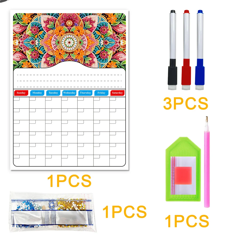 Flower DIY Diamond Painting Fridge Stickers Calendar for Fridge Whiteboard