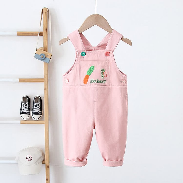 BE HAPPY Baby Embroidered Carrot Strap Suspender