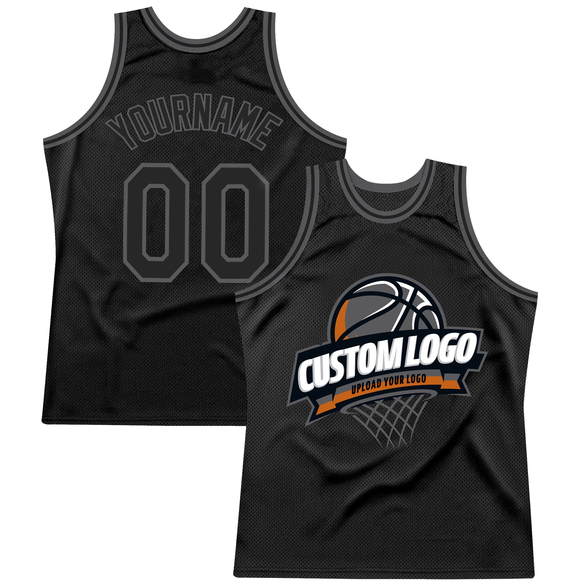 Custom Black Steel Gray Authentic Throwback Basketball Jersey | captainssportss.com